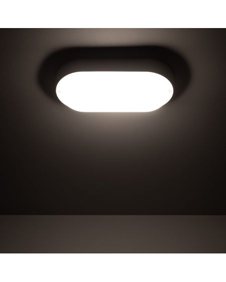 Plafonnier LED Extérieur Ovale 25W Hublot White IP65 96x198 mm