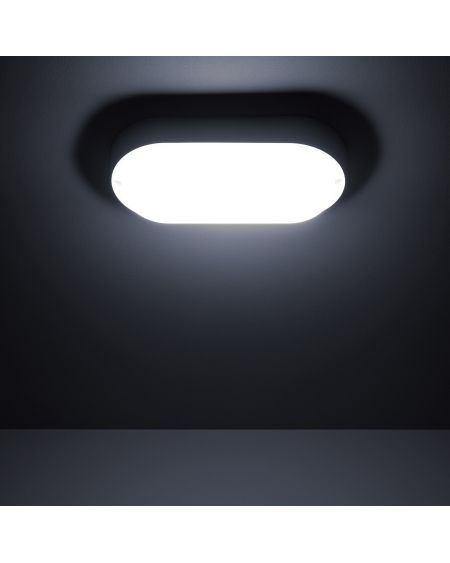 Plafonnier LED Extérieur Ovale 25W Hublot White IP65 96x198 mm