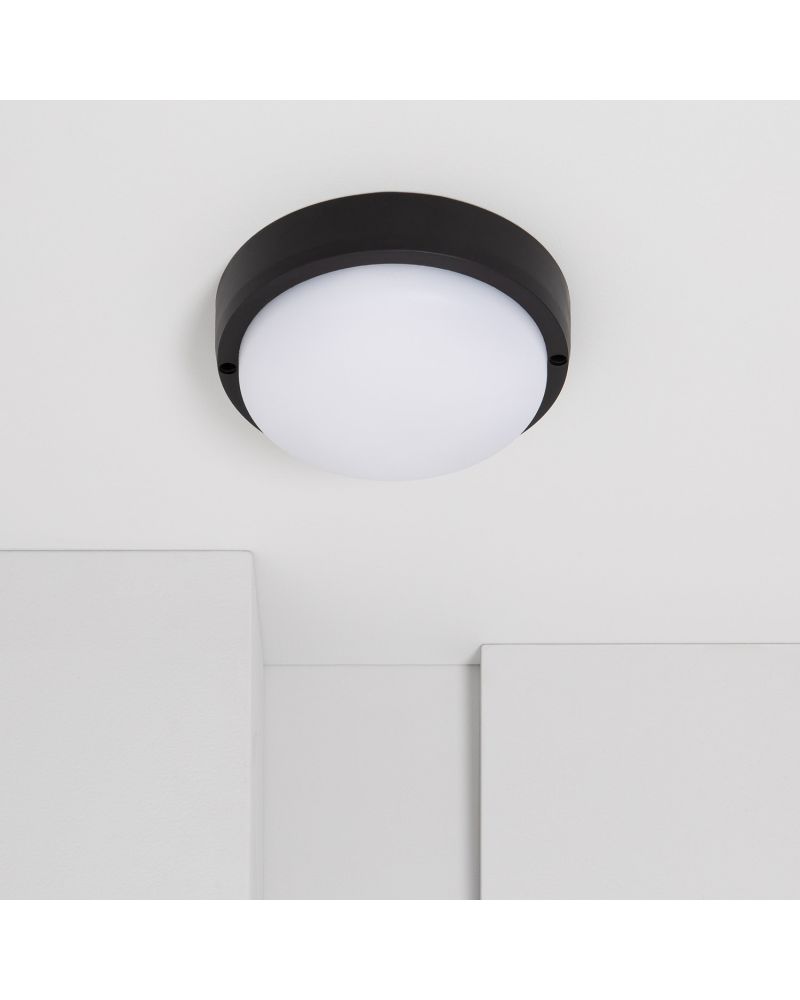 Plafonnier LED Extérieur Rond 15W Hublot Black IP65 Ø155 mm