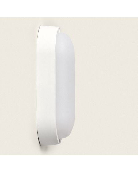 Plafonnier LED Ovale 25W Extérieur 94x198 mm IP65 avec Détecteur de Mouvement et Crépusculaire Hublot White