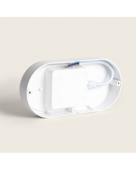 Plafonnier LED Ovale 25W Extérieur 94x198 mm IP65 avec Détecteur de Mouvement et Crépusculaire Hublot White