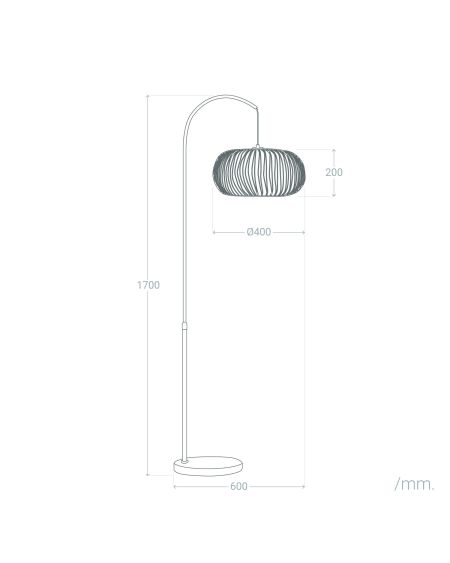 Lampadaire Rotin Arawa Lebrel