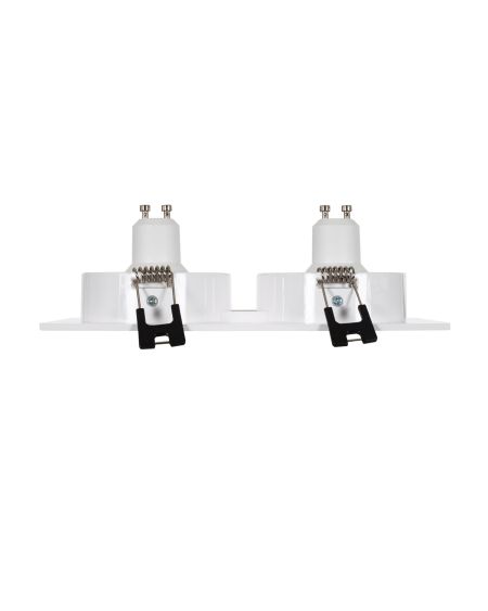 Collerette Downlight Carrée Orientable pour 2 Ampoules LED GU10/GU5.3 Coupe 75x150mm