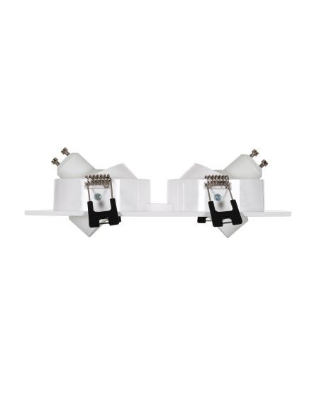 Collerette Downlight Carrée Orientable pour 2 Ampoules LED GU10/GU5.3 Coupe 75x150mm