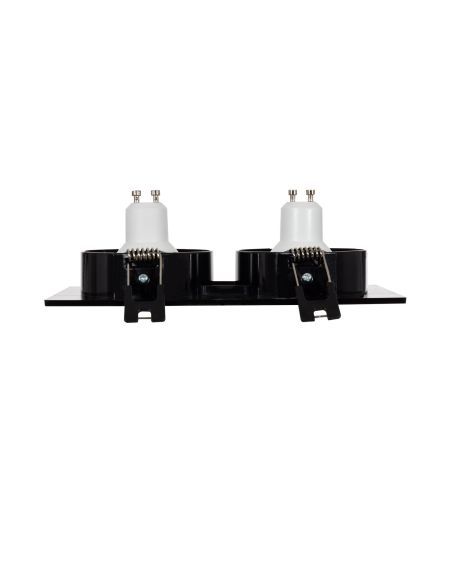 Collerette Downlight Carrée Orientable pour 2 Ampoules LED GU10/GU5.3 Coupe 75x150mm
