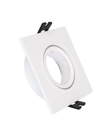 Collerette Downlight Carrée Orientable pour Ampoule LED GU10/GU5.3 Coupe Ø 75mm