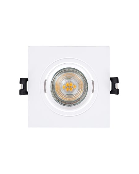 Collerette Downlight Carrée Orientable pour Ampoule LED GU10/GU5.3 Coupe Ø 75mm
