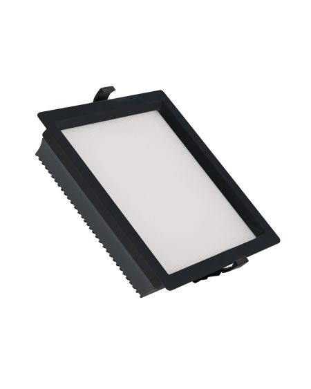 Downlight LED  New Aero Slim Carré 30W 130lm/W Microprismatique (UGR17) LIFUD Noir Coupe 210x210mm