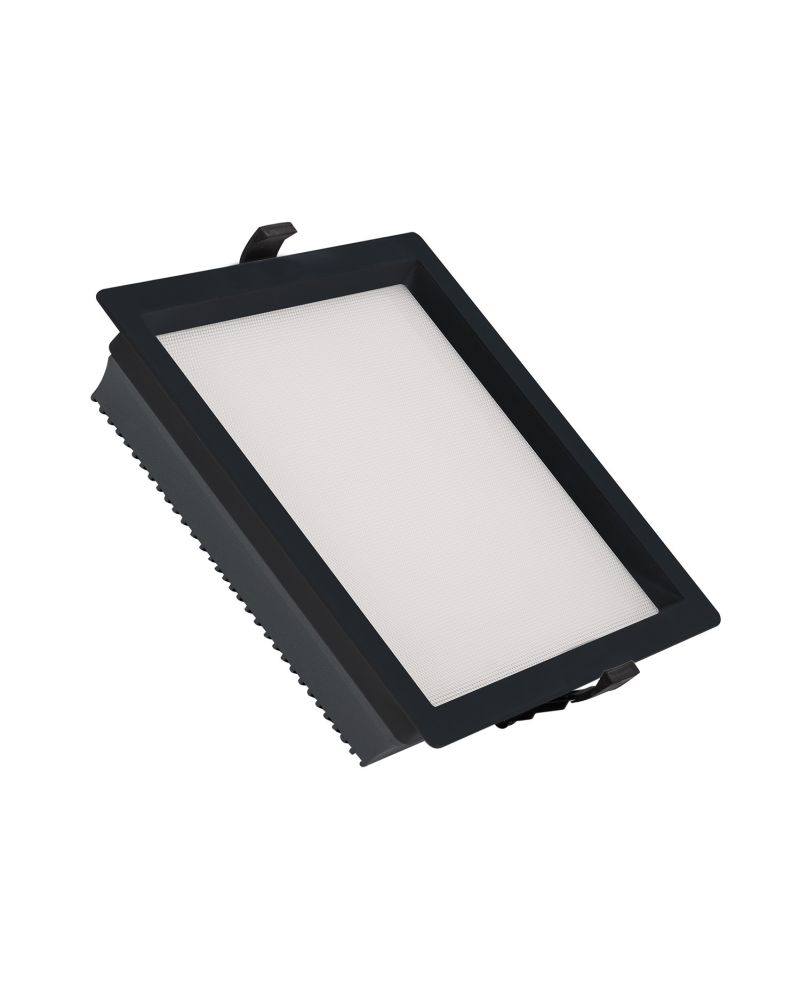 Downlight LED  New Aero Slim Carré 30W 130lm/W Microprismatique (UGR17) LIFUD Noir Coupe 210x210mm