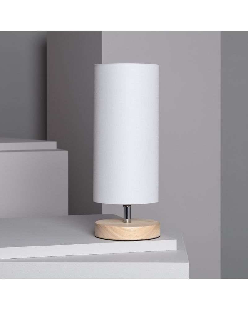 Lampe à Poser Bois et Tissu Roundi Haarle Lampe à Poser Bois et Tissu Roundi Haarle