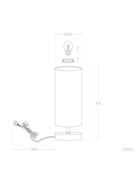 Lampe à Poser Bois et Tissu Roundi Haarle