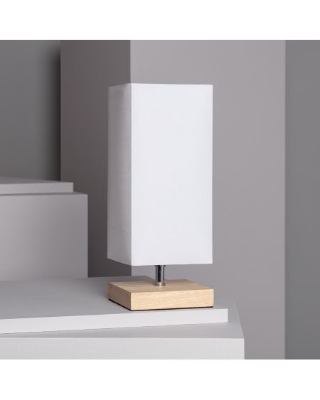 Lampe à Poser Bois et Tissu Haarle