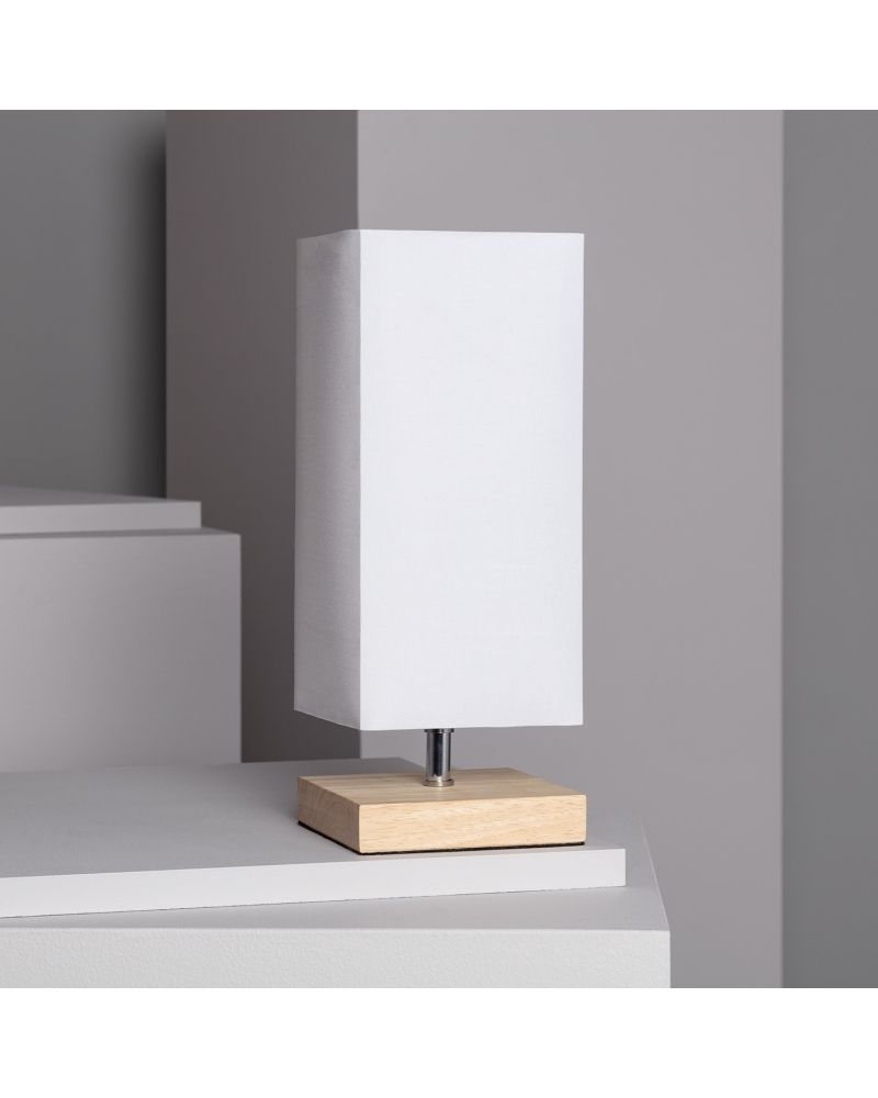 Lampe à Poser Bois et Tissu Haarle