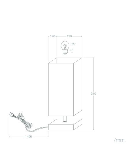 Lampe à Poser Bois et Tissu Haarle