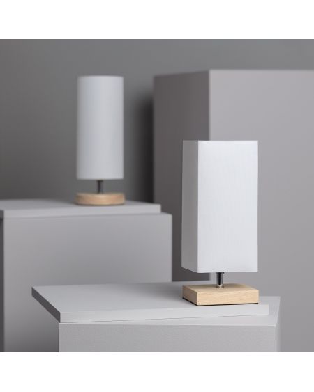Lampe à Poser Bois et Tissu Haarle