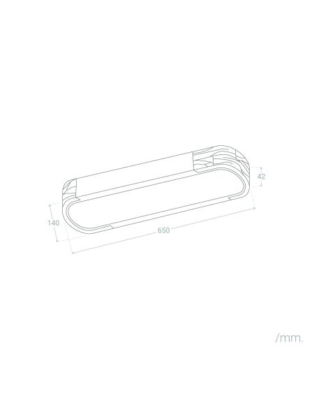 Plafonnier LED 18W Bois et Métal 140x650 mm CCT Sélectionnable Dari Lang