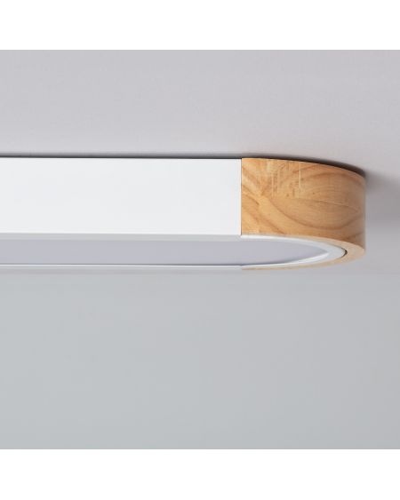 Plafonnier LED 18W Bois et Métal 140x650 mm CCT Sélectionnable Dari Lang