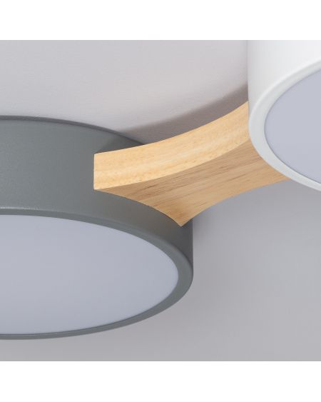Plafonnier LED Bois et Métal CCT Sélectionnable Sams 30W