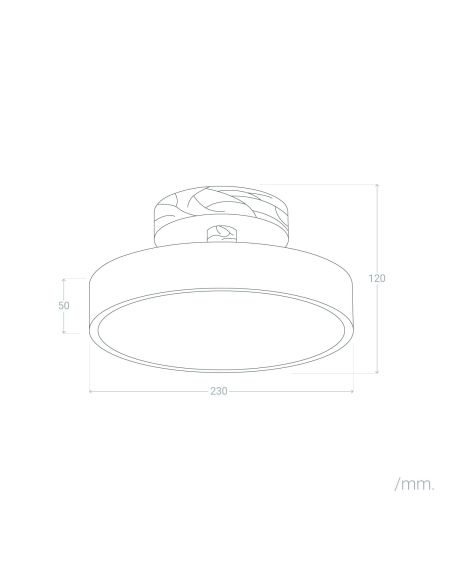 Plafonnier LED Bois et Métal 12W CCT Sélectionnable Whisty