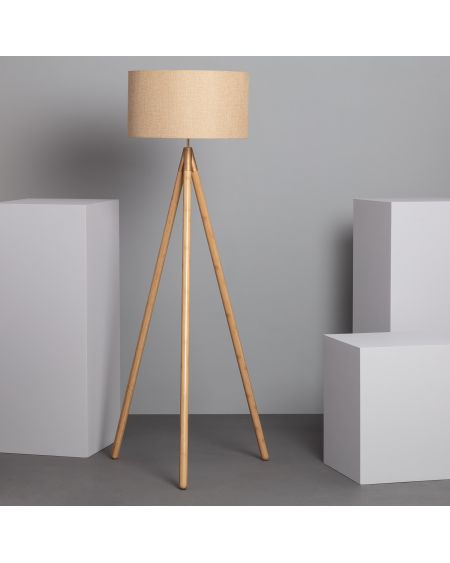 Lampadaire Bois et Tissu Wolby
