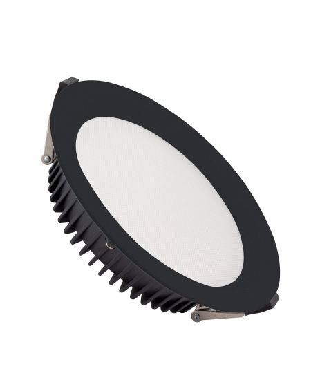 Downlight LED  New Aero Slim 30W 130lm/W Microprismatique (UGR17) LIFUD Noir Coupe Ø 200mm