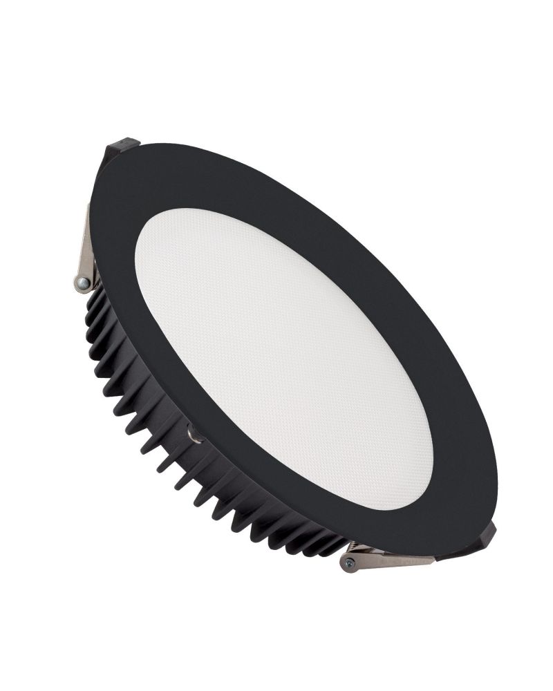 Downlight LED  New Aero Slim 30W 130lm/W Microprismatique (UGR17) LIFUD Noir Coupe Ø 200mm