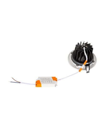 Spot LED Downlight 18W COB Orientable Rond Gris Design Coupe Ø 120mm