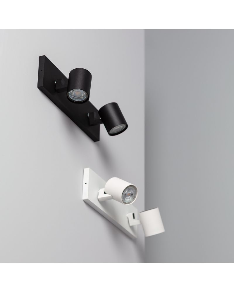 Spot à Douille Double en Saillie Orientable Aluminium Gylu à Ampoule GU10