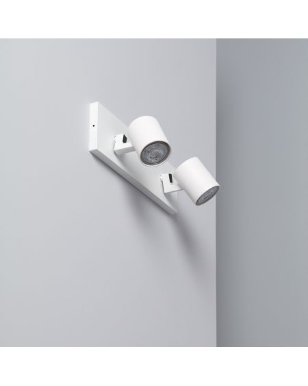 Spot à Douille Double en Saillie Orientable Aluminium Gylu à Ampoule GU10