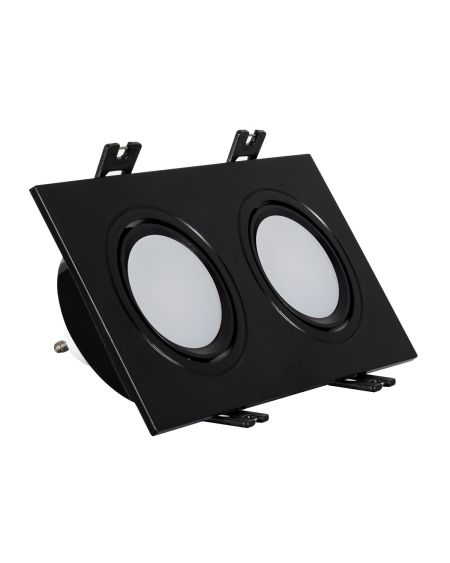 Spot LED Downlight Carré Inclinable GU10 6W Coupe 75x150mm PC