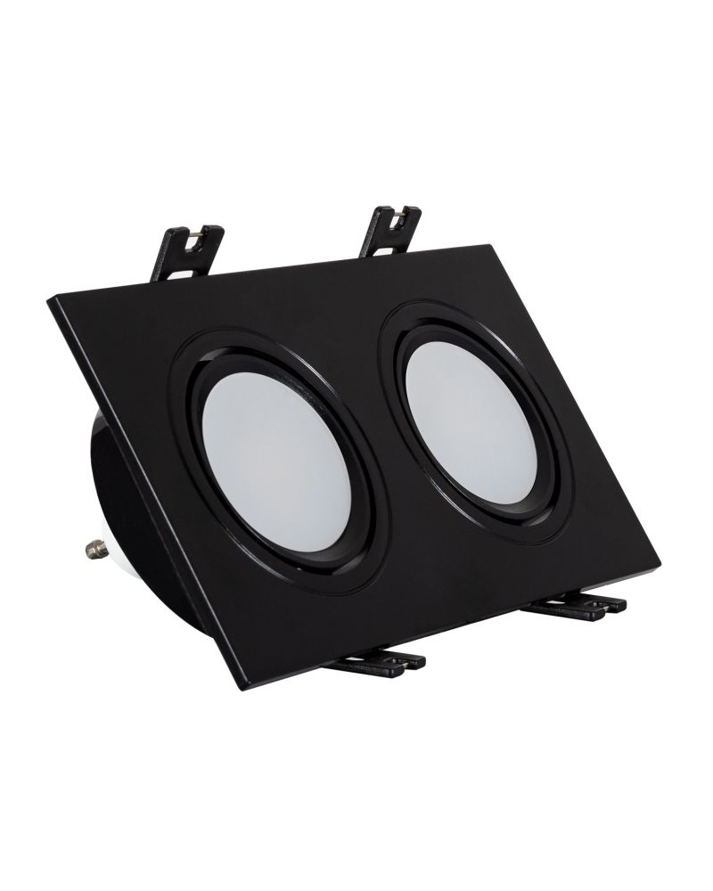 Spot LED Downlight Carré Inclinable GU10 6W Coupe 75x150mm PC