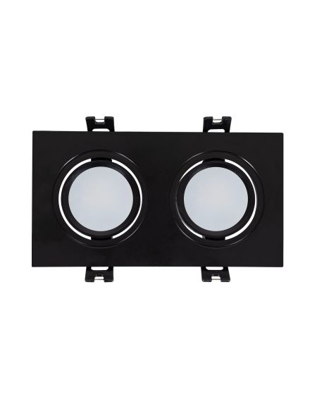 Spot LED Downlight Carré Inclinable GU10 6W Coupe 75x150mm PC