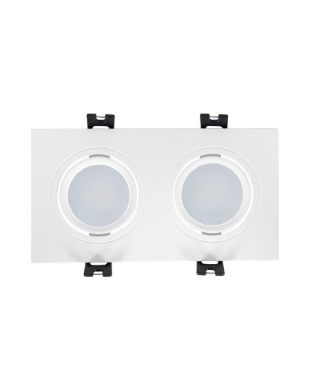 Spot LED Downlight Carré Inclinable GU10 6W Coupe 75x150mm PC