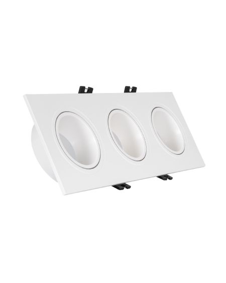 Spot Downlight Carré Inclinable GU10 6W Coupe 75x235mm PC