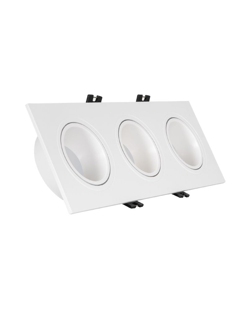 Spot Downlight Carré Inclinable GU10 6W Coupe 75x235mm PC