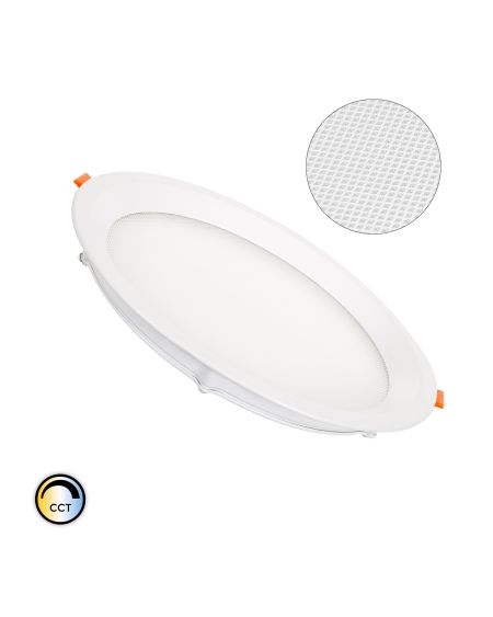 Dalle LED Ronde Slim 20W CCT Sélectionnable Microprismatique (UGR17) LIFUD Coupe Ø 205mm