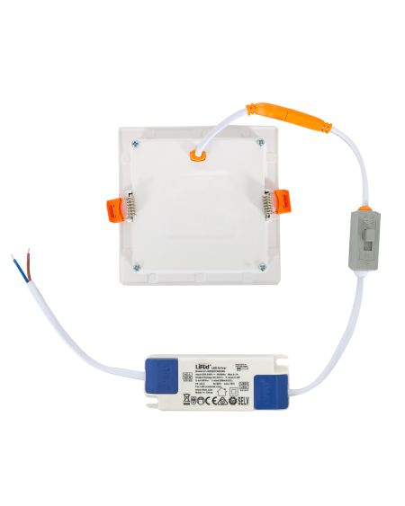 Dalle LED Carrée Slim 10W CCT Sélectionnable Microprismatique (UGR17) LIFUD Coupe 110x110mm