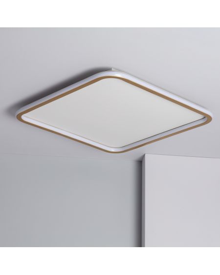 Plafonnier LED Carré Métal CCT Sélectionnable Allharo 40W 610x610 mm