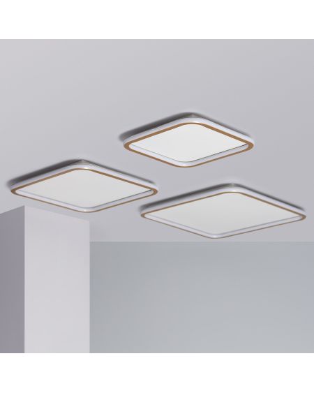Plafonnier LED Carré Métal CCT Sélectionnable Allharo 40W 610x610 mm
