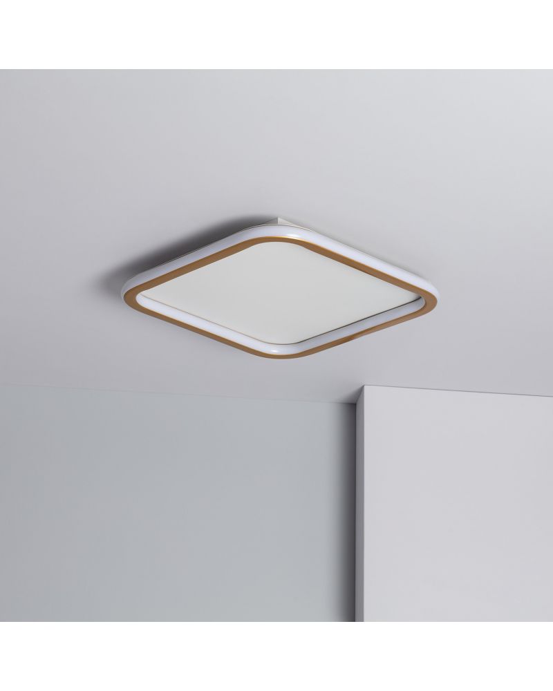 Plafonnier LED Carré Métal CCT Sélectionnable Allharo 30W 410x410 mm