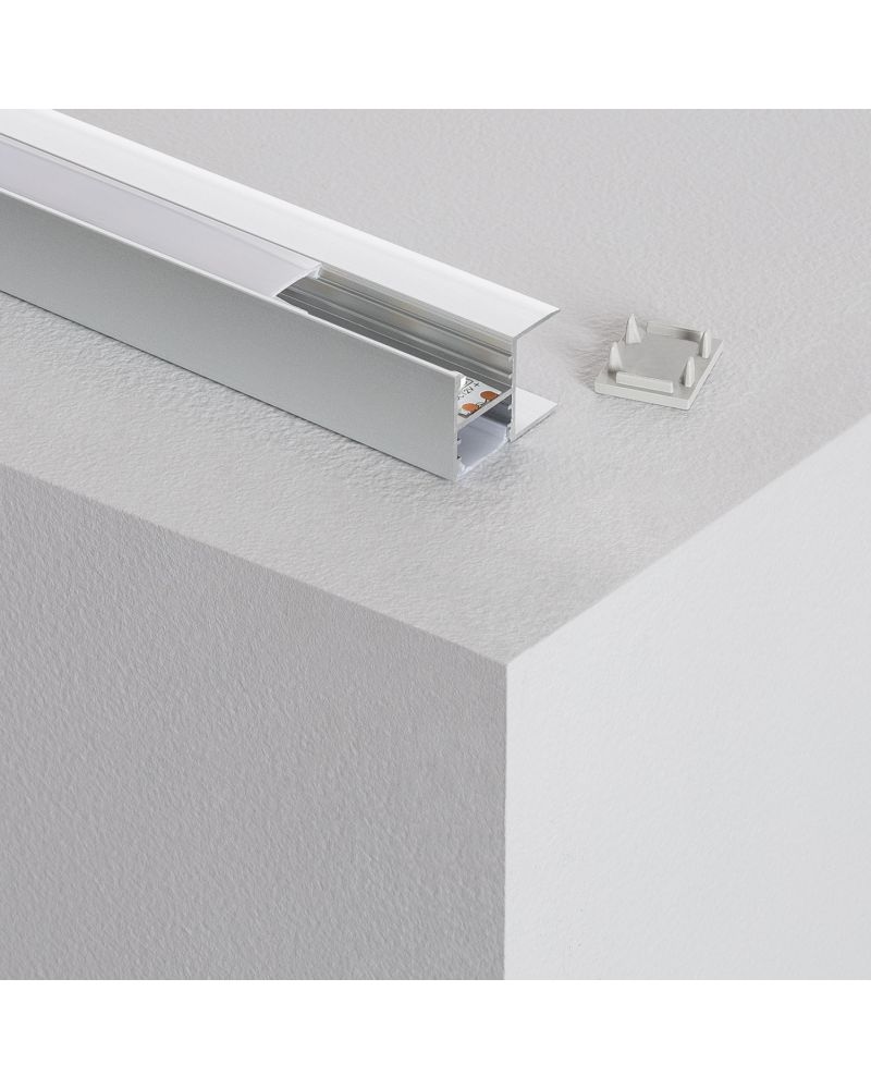 Profilé Aluminium pour Étagère avec Capot Continu pour Ruban LED jusqu'à 12mm
