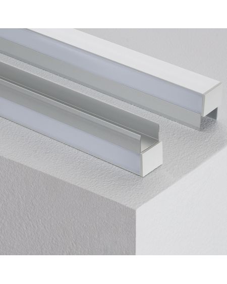 Profilé Aluminium pour Étagère avec Capot Continu pour Ruban LED jusqu'à 12mm