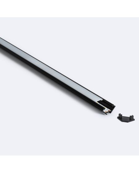 Profilé Aluminium Angle 2m Noir pour Rubans LED jusqu'à 12mm