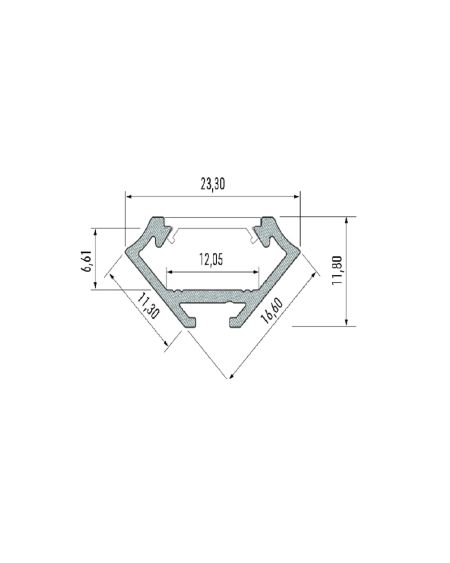 Profilé Aluminium Angle 2m Noir pour Rubans LED jusqu'à 12mm