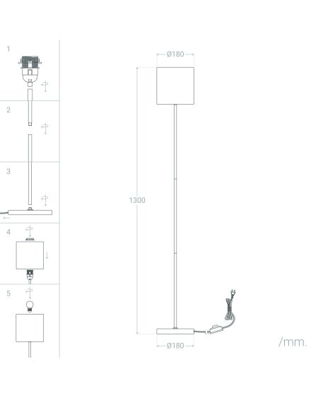 Lampadaire Métal Pangiri WiFi avec Variateur