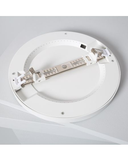 Dalle LED Ronde 18W CCT Sélectionnable Slim Surface avec Détecteur de Présence PIR Coupe Ajustable Ø75-205 mm