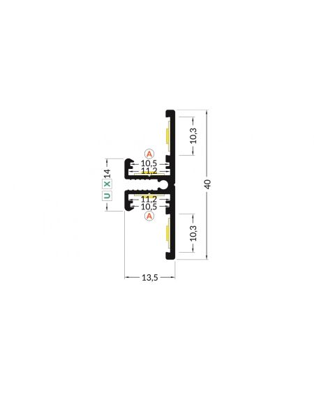 Profilé Aluminium en Saillie Double Moulure 1m pour Rubans LED jusqu'à 10mm