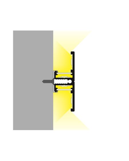 Profilé Aluminium en Saillie Double Moulure 1m pour Rubans LED jusqu'à 10mm