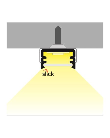 Profilé Aluminium en Saillie 1m avec Capot Translucide pour Rubans LED jusqu'à 10mm