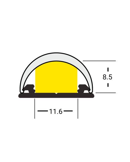 Profilé Aluminium Flexible 1m pour Rubans LED jusqu'à 12mm